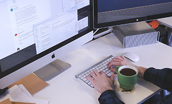 typing on a computer keyboard